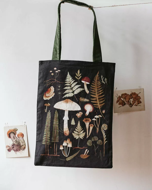 Шоппер Дворникова А. «Лесные сокровища» тёмный Сумка-шоппер "Лесные сокровища" - темный вариант